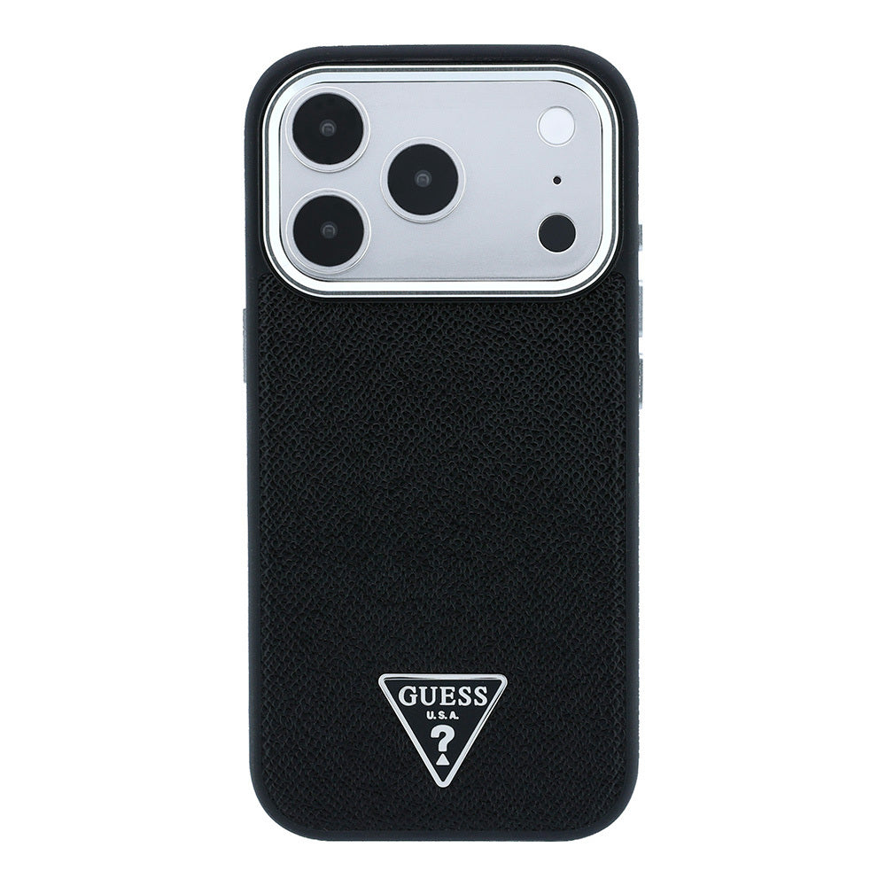 Apple iPhone 18 Pro Max Kılıf Guess Orjinal Lisanslı M-safe Şarj Özellikli Grained Triangle Kapak