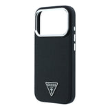 Apple iPhone 18 Pro Max Kılıf Guess Orjinal Lisanslı M-safe Şarj Özellikli Grained Triangle Kapak