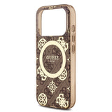 Apple iPhone 18 Pro Max Kılıf Guess Orjinal Lisanslı M-safe Şarj Özellikli IML Peony ve 4G Desenli Klasik Logolu Kapak
