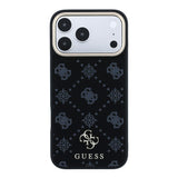 Apple iPhone 18 Pro Max Kılıf Guess Orjinal Lisanslı M-safe Şarj Özellikli Klasik Yazı ve 4G Logolu PU Deri Peony Kapak