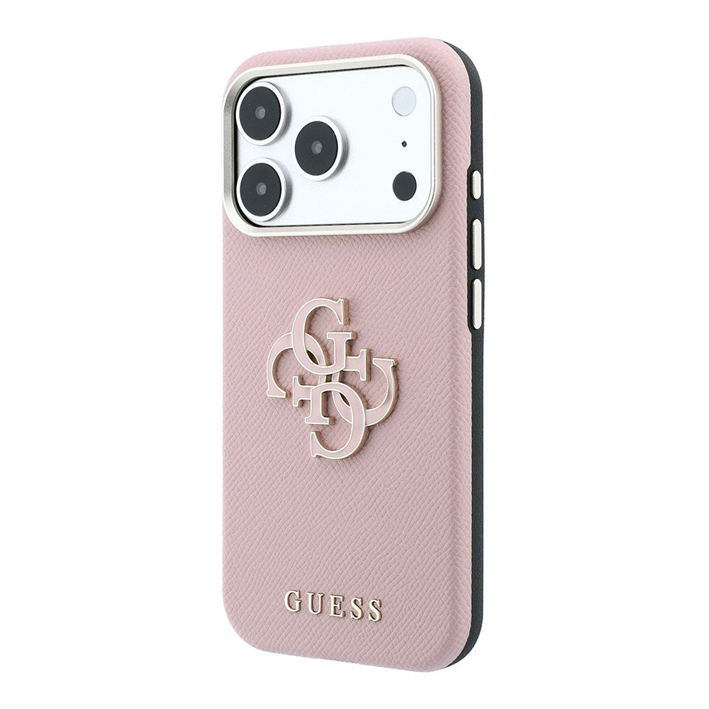 Apple iPhone 18 Pro Max Kılıf Guess Orjinal Lisanslı PU Yazı ve 4G Büyük Metal Logolu Kapak