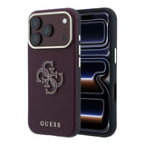 Apple iPhone 18 Pro Max Kılıf Guess Orjinal Lisanslı PU Yazı ve 4G Büyük Metal Logolu Kapak