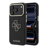Apple iPhone 18 Pro Max Kılıf Guess Orjinal Lisanslı PU Yazı ve 4G Büyük Metal Logolu Kapak