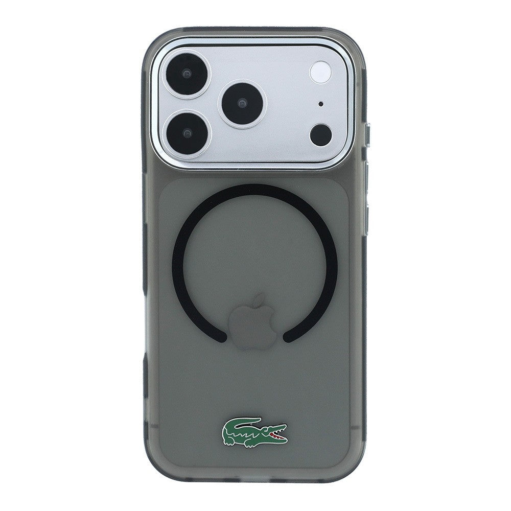 Apple iPhone 18 Pro Max Kılıf Lacoste Orjinal Lisanslı M-safe Şarj Özellikli Lake Timsah Logolu IML Frosted Kapak