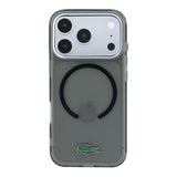 Apple iPhone 18 Pro Max Kılıf Lacoste Orjinal Lisanslı M-safe Şarj Özellikli Lake Timsah Logolu IML Frosted Kapak