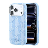 Apple iPhone 18 Pro Max Kılıf Lacoste Orjinal Lisanslı M-safe Şarj Özellikli Metal Logolu Deri Karışık Monogram Desenli Kapak