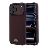Apple iPhone 18 Pro Max Kılıf Lacoste Orjinal Lisanslı M-safe Şarj Özellikli PU Pike Desenli Metal Logolu Kapak