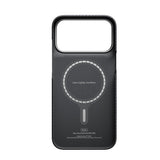 Apple iPhone 18 Pro Max Kılıf M-safe Şarj Özellikli 1500D Aramid Karbon Fiber Pitaka Ultra-Slim Classic Serisi Black-Grey Twill Kapak