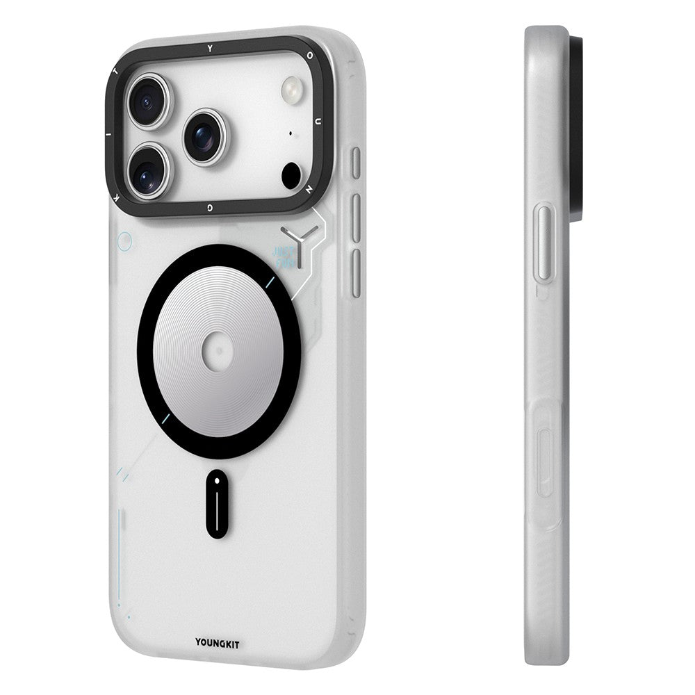 Apple iPhone 18 Pro Max Kılıf M-safe Şarj Özellikli Disk Desenli Youngkit Disc Battle Kapak