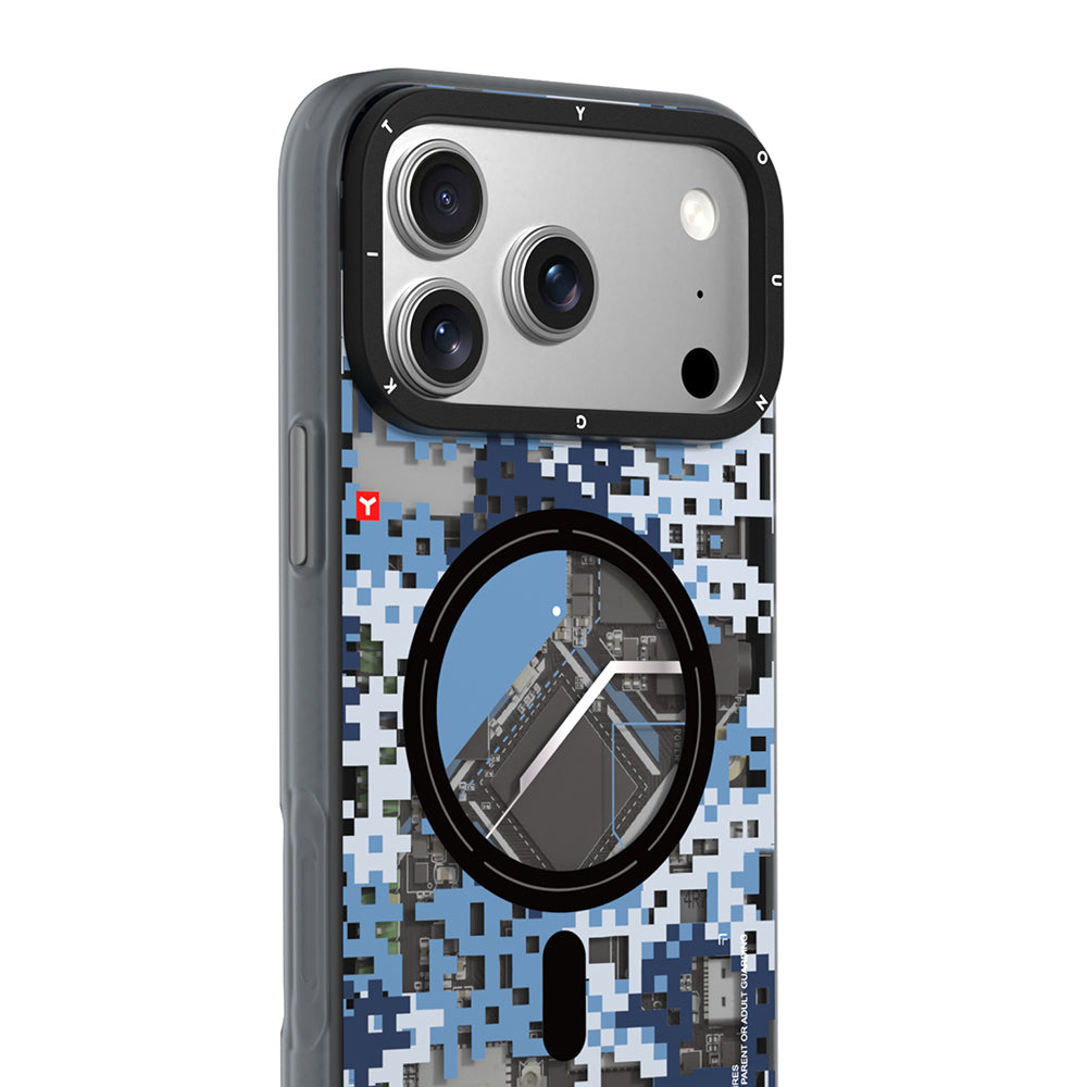 Apple iPhone 18 Pro Max Kılıf M-Safe Şarj Özellikli Youngkit Camouflage Sykell Serisi Kapak
