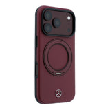 Apple iPhone 18 Pro Max Kılıf Mercedes Benz Orjinal Lisanslı M-safe Şarj Özellikli 360 Derece Dönebilen Standlı PU Metal Logolu Kapak