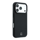 Apple iPhone 18 Pro Max Kılıf Mercedes Benz Orjinal Lisanslı M-safe Şarj Özellikli 3D Metal Logolu Wrap Wood Deri Kapak