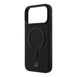 Apple iPhone 18 Pro Max Kılıf Mercedes Benz Orjinal Lisanslı M-safe Şarj Özellikli Metal Yıldız Logolu Kabartmalı Deri Kapak