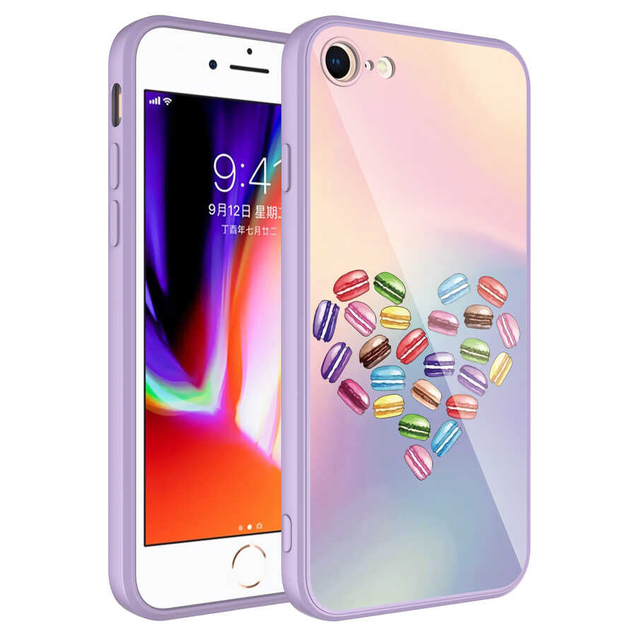 Apple iPhone 8 Kılıf Kamera Korumalı Desenli Sert Silikon Zore Epoksi Kapak