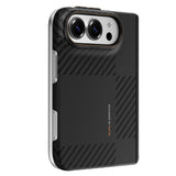 Apple iPhone Duo Kılıf M-safe Şarj Özellikli Metal Kamera Çerçeveli Raptic Aramid SkinPro Mondrian Serisi Karbon Kapak