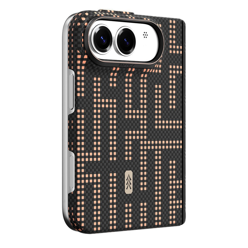 Apple iPhone Duo Kılıf M-safe Şarj Özellikli Raptic Aramid SkinPro Grid Serisi Karbon Kapak
