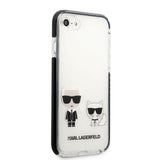 Apple iPhone SE 2022 Kılıf Karl Lagerfeld Kenarları Siyah Silikon K&C Dizayn Kapak