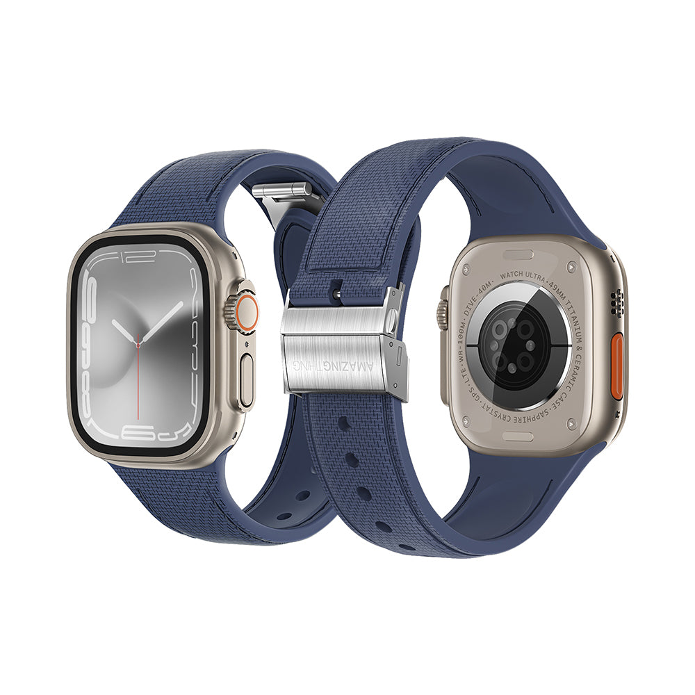 Apple Watch 10 46mm Amazingthing Titan Swift Deri Dokulu Silikon Kordon