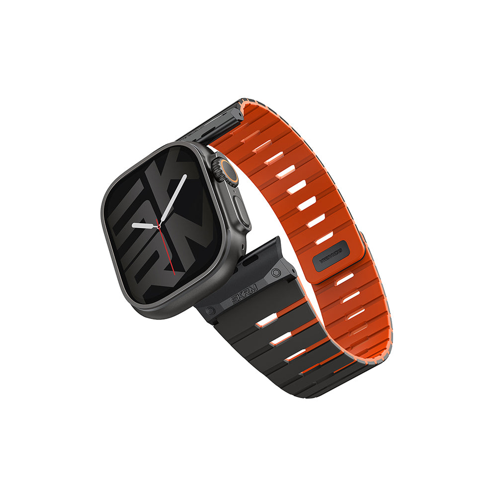 Apple Watch 10 46mm Skinarma Gemini Serisi TPU Magnetik Silikon Kordon