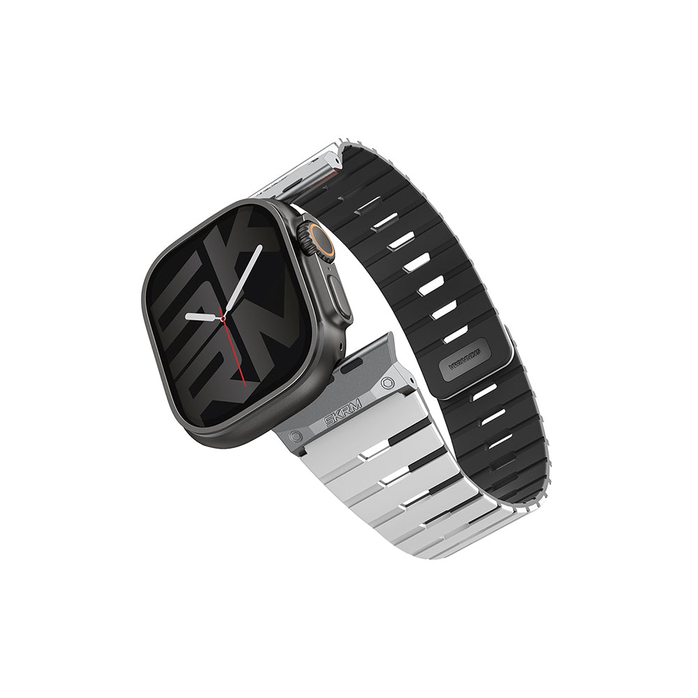 Apple Watch 7 45mm Skinarma Gemini Serisi TPU Magnetik Silikon Kordon