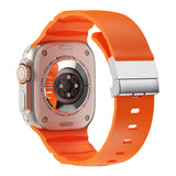 Apple Watch 7 45mm Zore KRD-145 Metal Tokalı Silikon Kordon