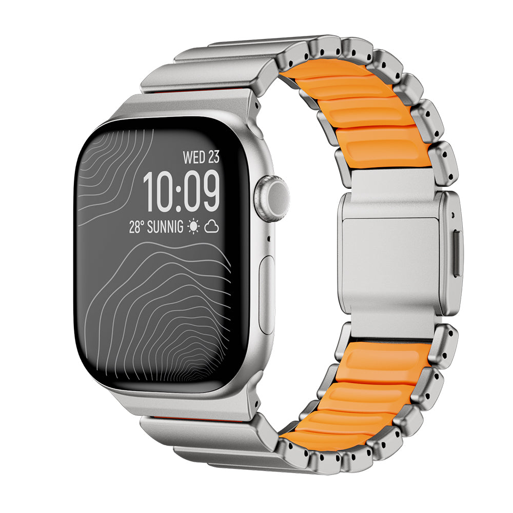 Apple Watch 7 45mm Zore KRD-149 Metal Silikon Kordon