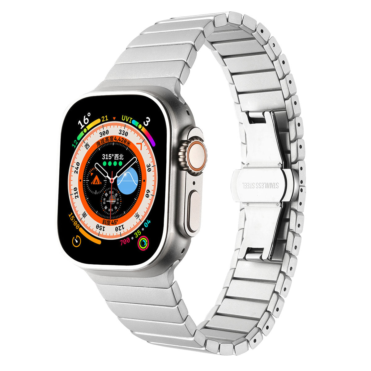 Apple Watch Ultra 49mm Kordon KRD-79 Metal Strap Kayış