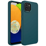 Galaxy A03 Kılıf Metal Çerçeve ve Buton Tasarımlı Silikon Zore Luna Kapak