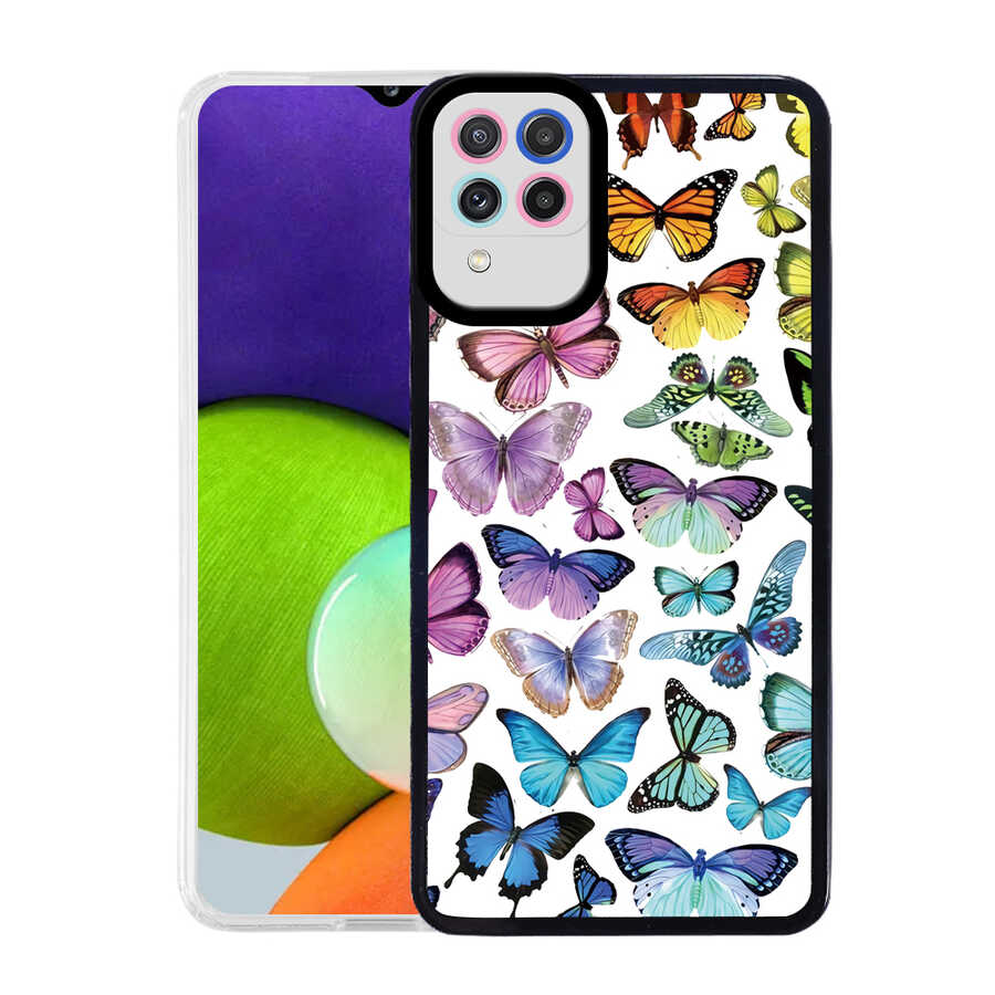 Galaxy A22 4G Kılıf Zore M-Fit Desenli Kapak