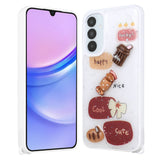 Galaxy A35 Kılıf Parlayan Simli Kabartma Figürlü Zore Cevze Kapak