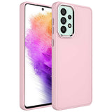 Galaxy A52 Kılıf Metal Çerçeve ve Buton Tasarımlı Silikon Zore Luna Kapak
