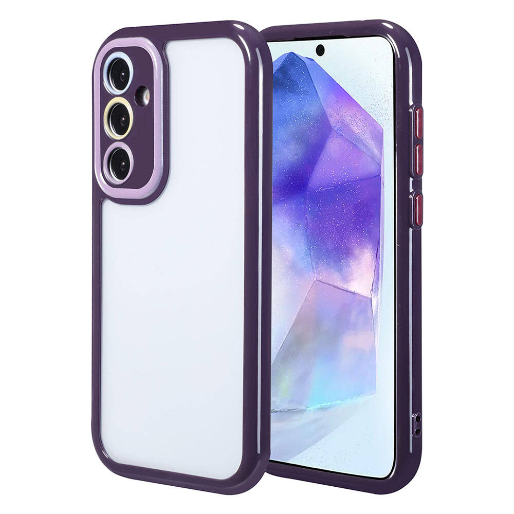 Galaxy A55 Kılıf Kamera Korumalı Renkli Kenar ve Çerçeve Tasarımlı Zore Vitamin Kapak