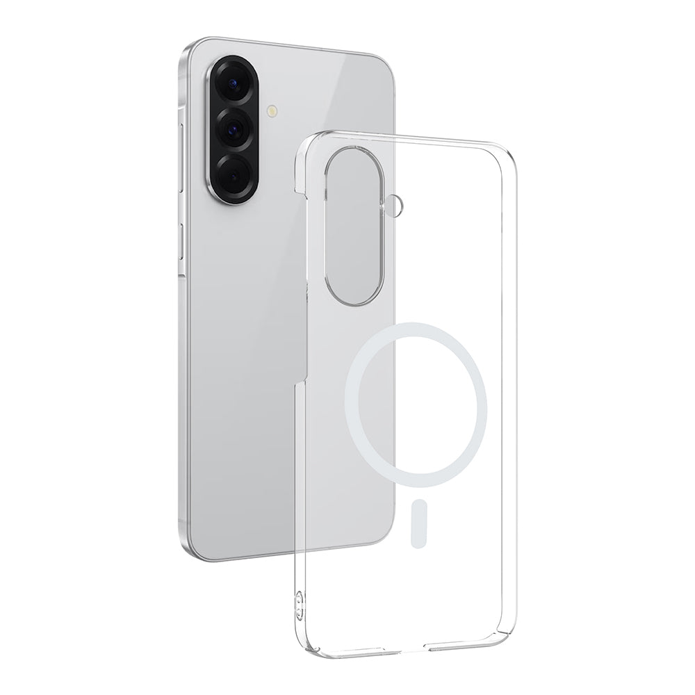 Galaxy A56 Kamera Korumalı M-Safe Şarj Özellikli Şeffaf Zore London Sert PC Kapak