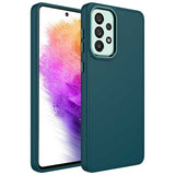 Galaxy A73 Kılıf Metal Çerçeve ve Buton Tasarımlı Silikon Zore Luna Kapak