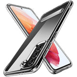 Galaxy S21 FE Kılıf Standlı Şeffaf Silikon Zore L-Stand Kapak