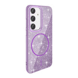 Galaxy S23 FE Kılıf M-safe Şarj Özellikli Parlayan Simli Zore Okso Kapak