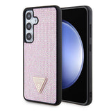 Galaxy S24 Kılıf Guess Orjinal Lisanslı Taşlı Arka Yüzey Üçgen Logolu Kapak