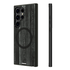 Galaxy S24 Ultra Kılıf M-safe Şarj Özellikli Sararmaya Dayanıklı Youngkit Wood Forest Serisi Kapak