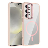 Galaxy S24 Kılıf Standlı ve Kamera Lens Hediyeli M-Safe Şarj Özellikli Zore Etro Kapak