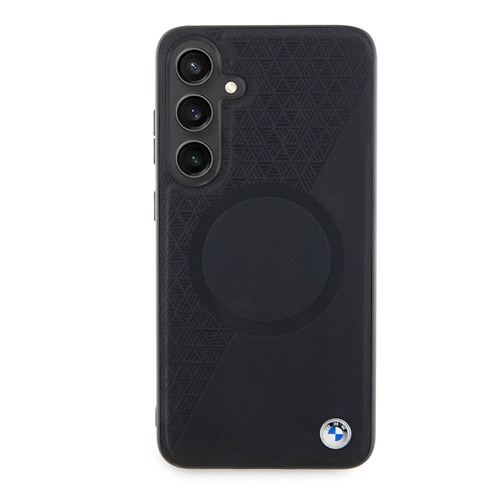 Galaxy S24 Plus Kılıf BMW Orjinal Lisanslı M-safe Şarj Özellikli Yarım Dokulu Circle Leather Kapak