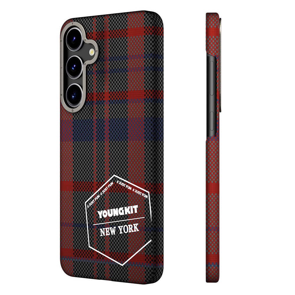 Galaxy S24 Plus Kılıf Ekose Desenli Youngkit Gezhi Serisi Kapak