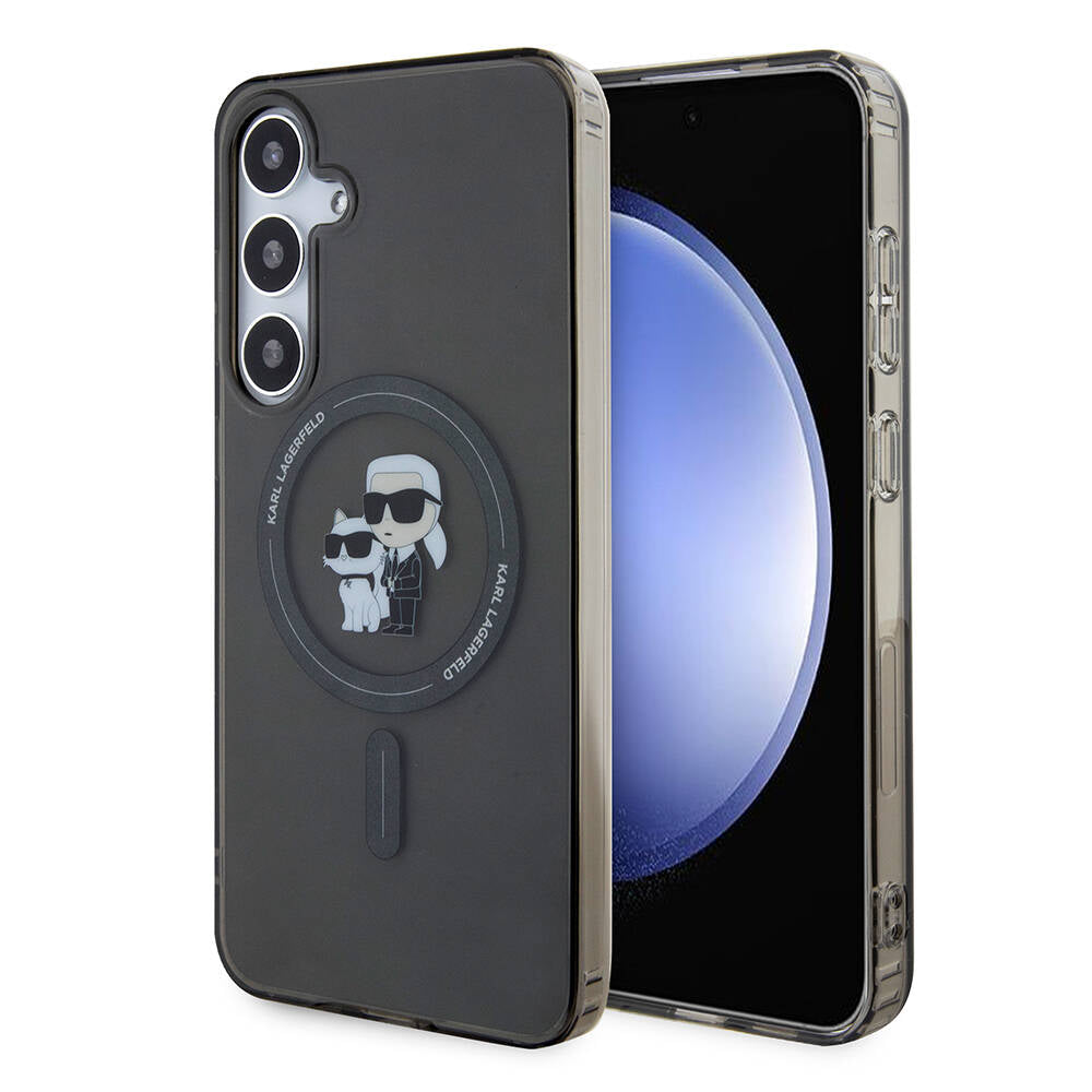 Galaxy S24 Plus Kılıf Karl Lagerfeld Orjinal Lisanslı M-safe Şarj Özellikli Karl & Choupette IML Baskılı Kapak