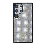 Galaxy S24 Ultra Kılıf Guess Orjinal Lisanslı Taşlı Arka Yüzey Üçgen Logolu Kapak