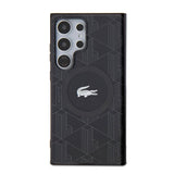 Galaxy S24 Ultra Kılıf Lacoste Orjinal Lisanslı M-safe Şarj Özellikli Çift Katmanlı Timsah Logolu Blend Monogram Kapak