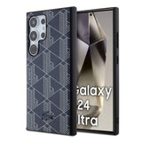 Galaxy S24 Ultra Kılıf Lacoste Orjinal Lisanslı M-safe Şarj Özellikli PU Deri Görünümlü Karışık Monogram Desenli Kapak