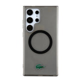 Galaxy S24 Ultra Kılıf Lacoste Orjinal Lisanslı M-safe Şarj Özellikli Transparan Timsah Logo Baskılı Kapak