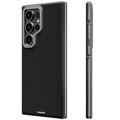 Galaxy S24 Ultra Kılıf M-safe Şarj Özellikli Aramid Fiber Tasarımlı Youngkit 600D Kevlar Serisi Kapak