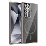 Galaxy S24 Ultra Kılıf Standlı ve Kamera Lens Hediyeli M-Safe Şarj Özellikli Zore Etro Kapak