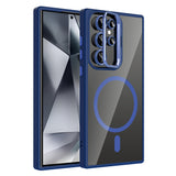 Galaxy S24 Ultra Kılıf Standlı ve Kamera Lens Hediyeli M-Safe Şarj Özellikli Zore Etro Kapak