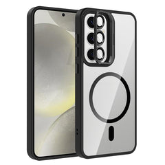 Galaxy S25 FE Kılıf Standlı ve Kamera Lens Hediyeli M-Safe Şarj Özellikli Zore Etro Kapak